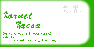 kornel nacsa business card
